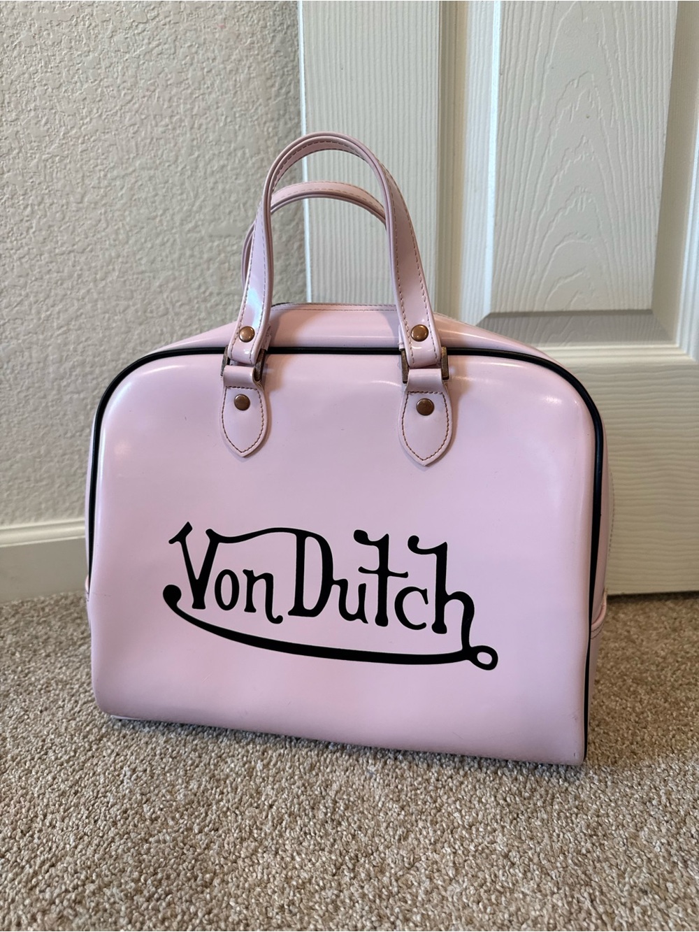 Vintage Von Dutch Pink bowler handbag